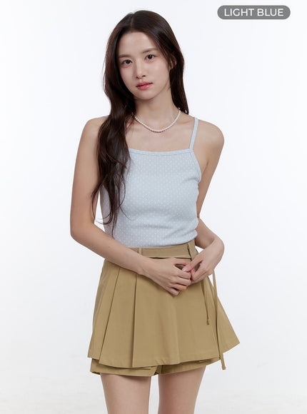 polka-dot-sleeveless-camisole-top-oo407 / Light blue