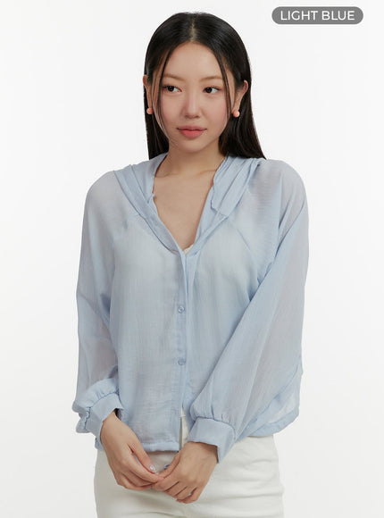 summer-button-up-jacket-oy413 / Light blue