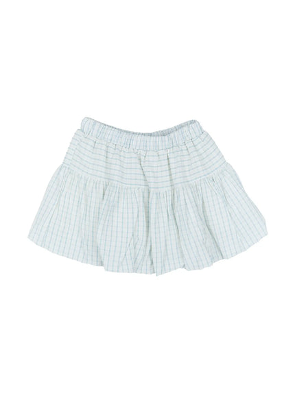 gingham-balloon-mini-skirt-cl530 / Light blue