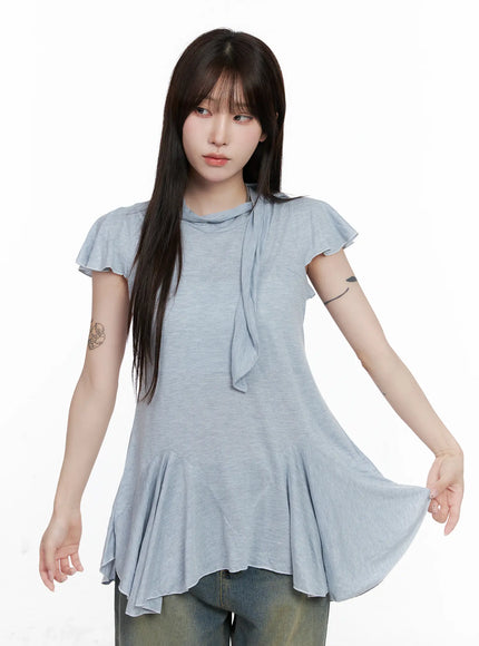 layered-flare-sleeve-top-co520 / Light blue