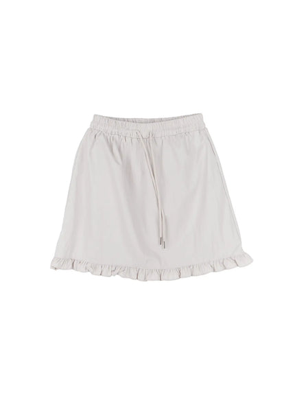 frill-trim-mini-skirt-cu523 / Light gray