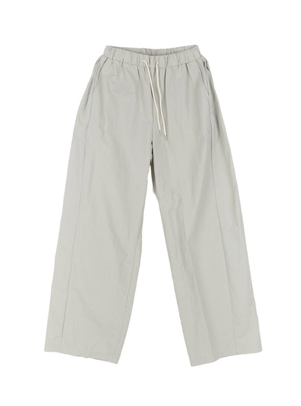 pintuck-wide-fit-windbreaker-pants-cy523 / Light gray