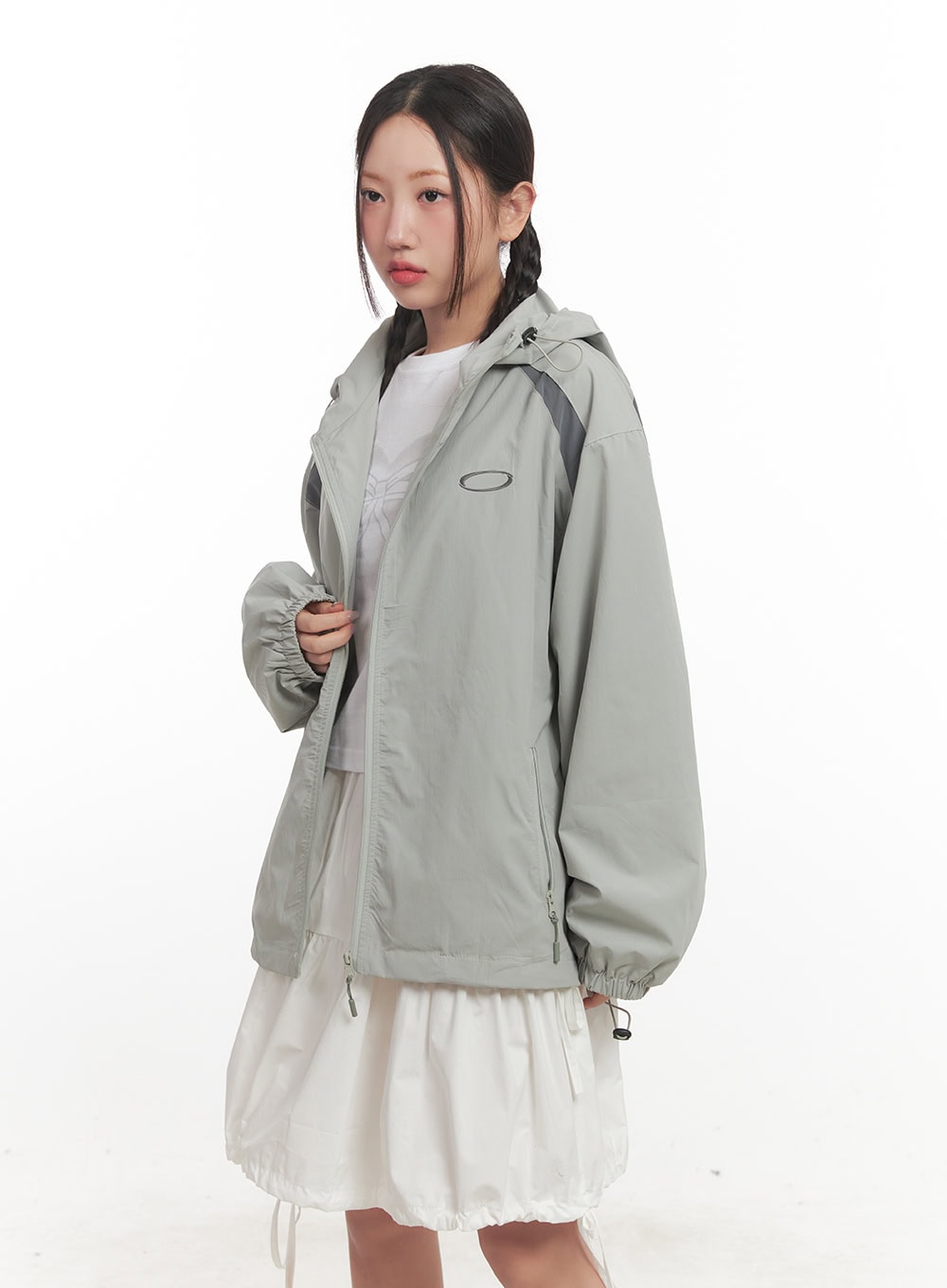 Hooded Zip-Up Windbreaker CF524