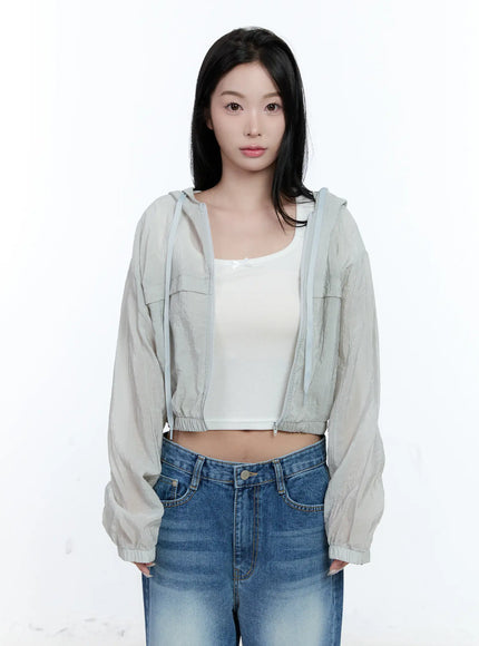 cropped-zip-up-windbreaker-cl530 / Light green