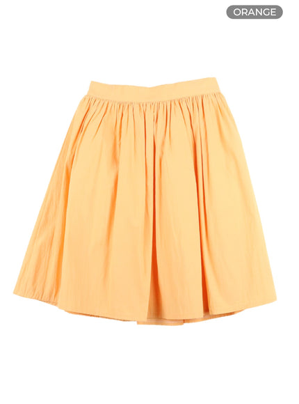 flare-banded-midi-skirt-oa405 / Orange