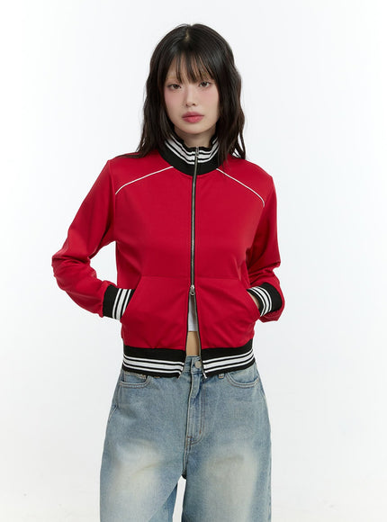 Zip-Up Crop Track Jacket CF506