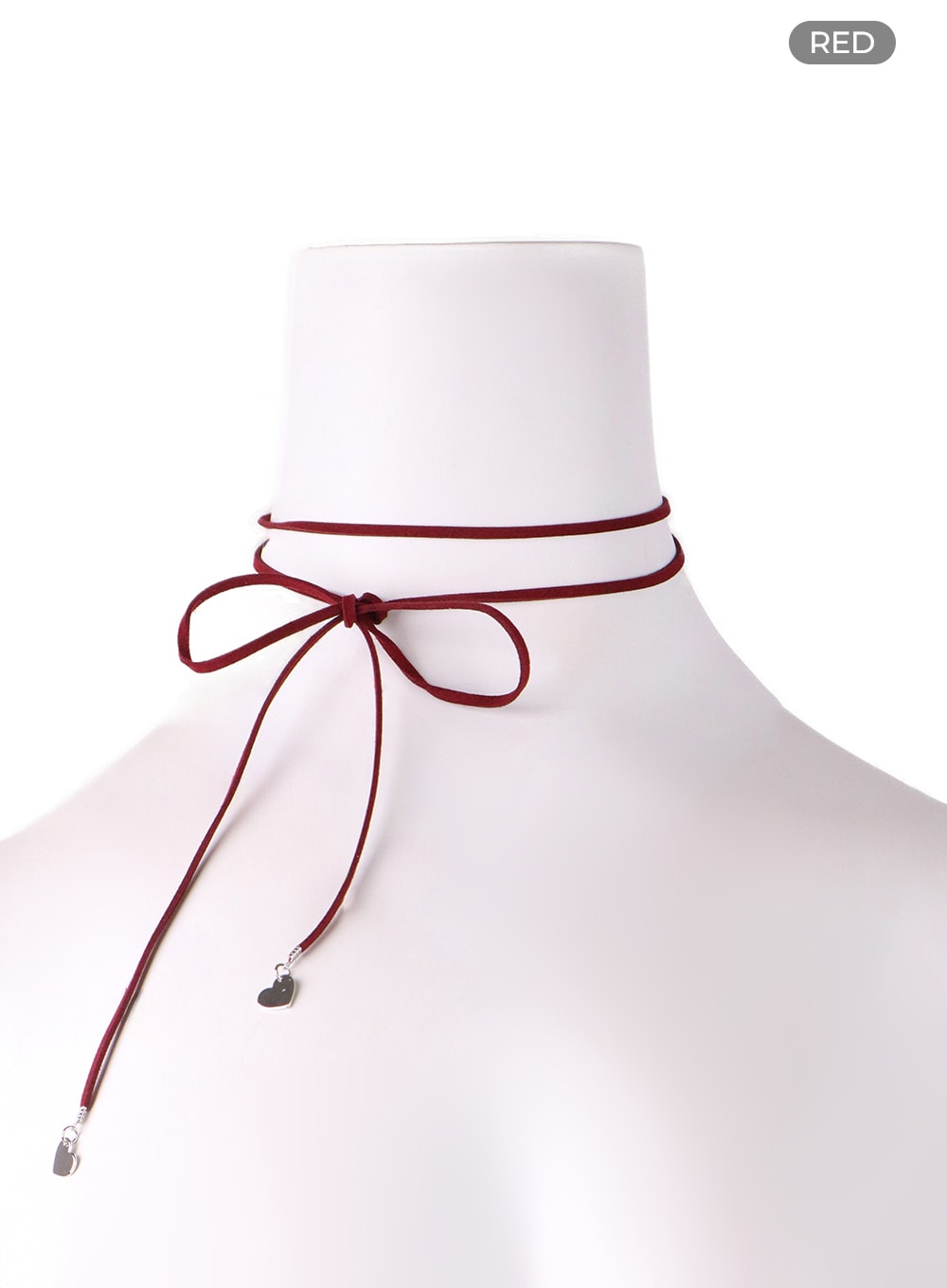 ribbon-choker-necklace-cf422 / Red