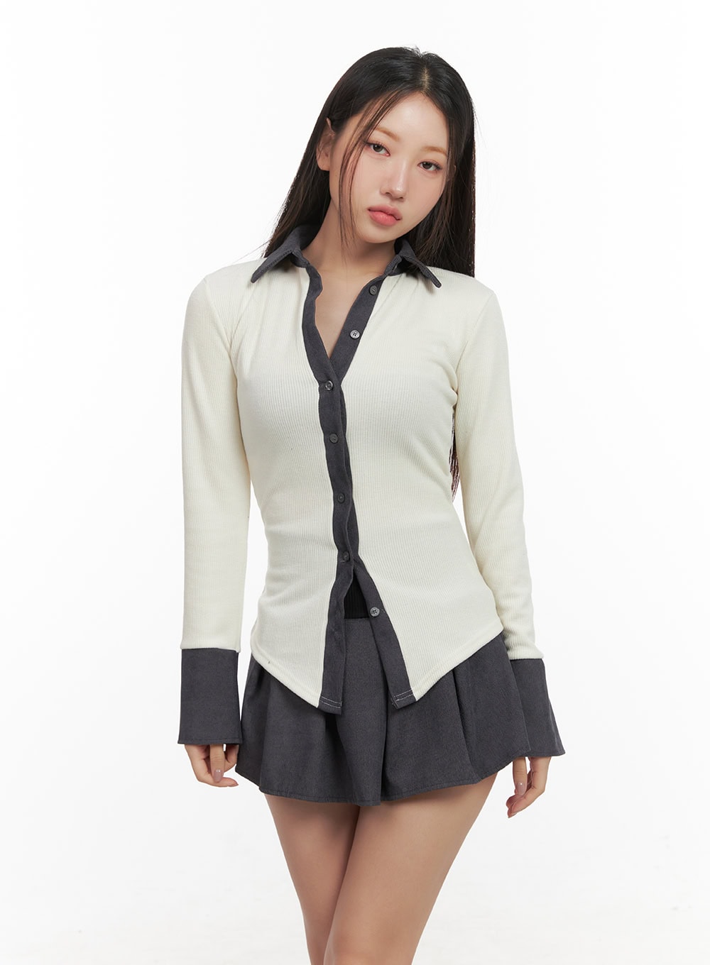 elegant-slim-fit-button-up-shirt-cd413 / White