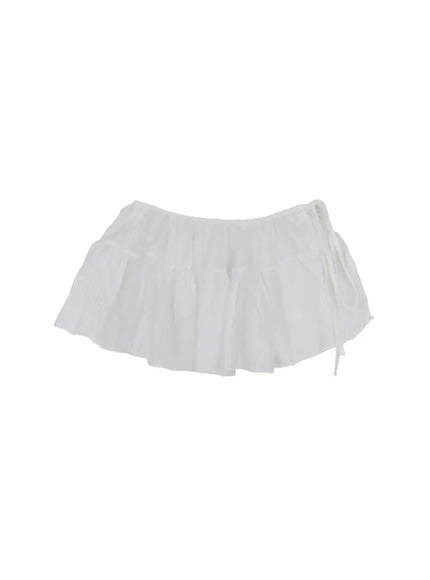 stripe-mini-wrap-skirt-cf509 / White