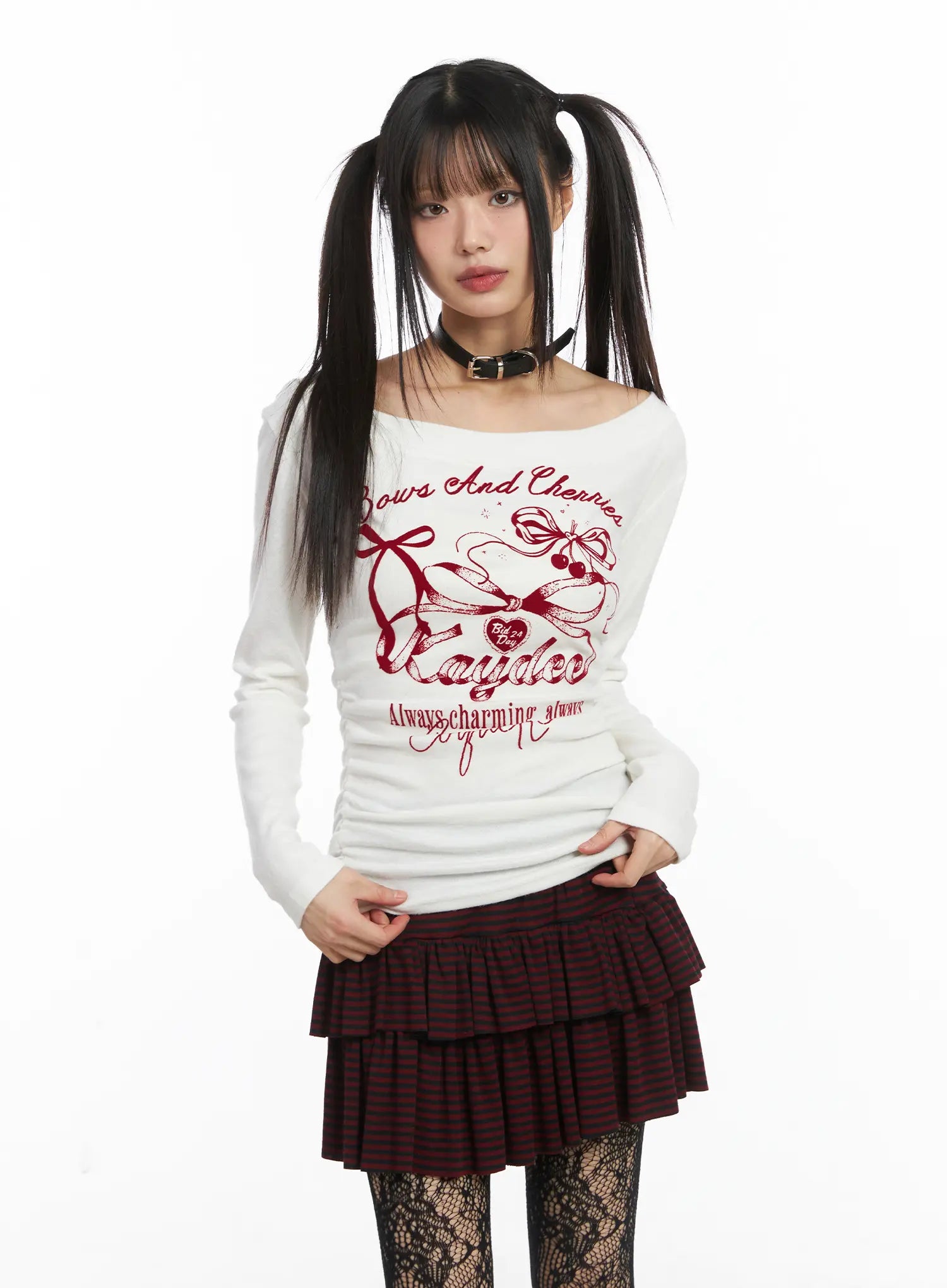 off-shoulder-long-sleeve-top-cd519 / White