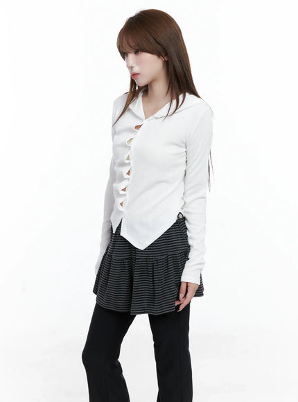 Twisted Button-Up Hooded Cardigan CS501