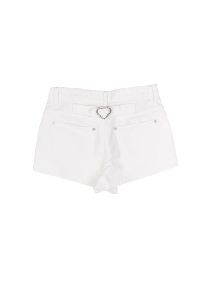 heart-accent-cotton-shorts-cy506 / White