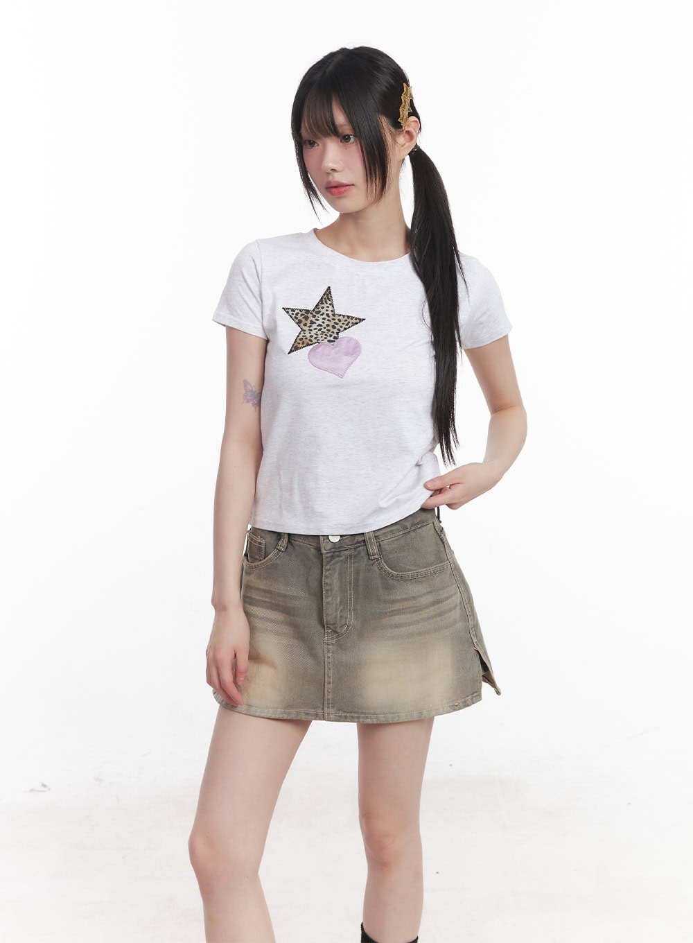 star-graphic-baby-tee-cu506 / White