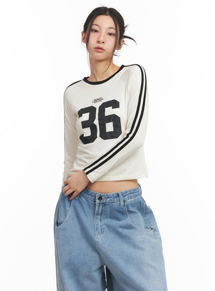 Casual Long-Sleeve Track Crop Top CM503