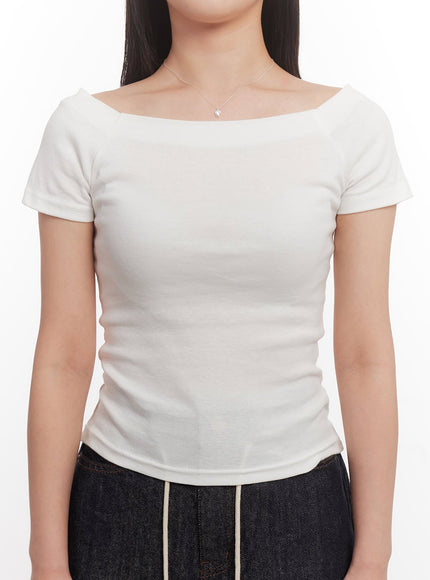 essential-boat-neck-cotton-top-ia524 / White
