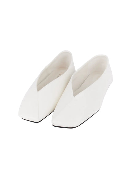 square-crossline-ballet-flats-co524 / White