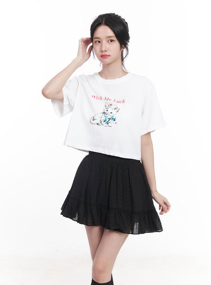 casual-graphic-crop-top-cy526 / White