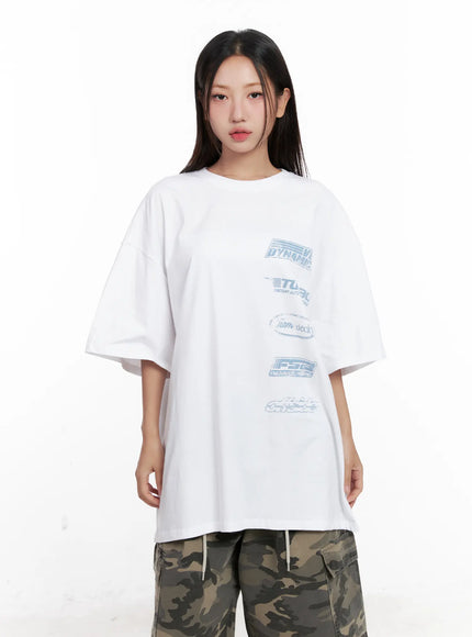 oversized-graphic-tee-cl521 / White