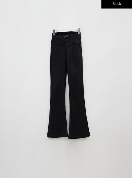 Banded Boot-Cut Highwaisted Pants IJ23