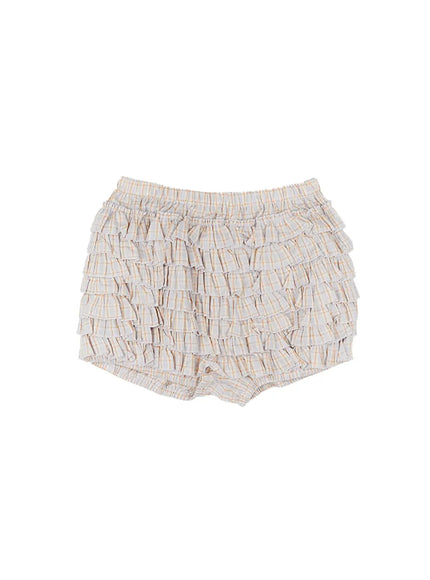 plaid-ruffle-mini-skort-cl504 / Beige