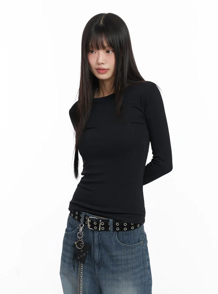 basic-fleece-long-sleeve-tee-cj501 / Black