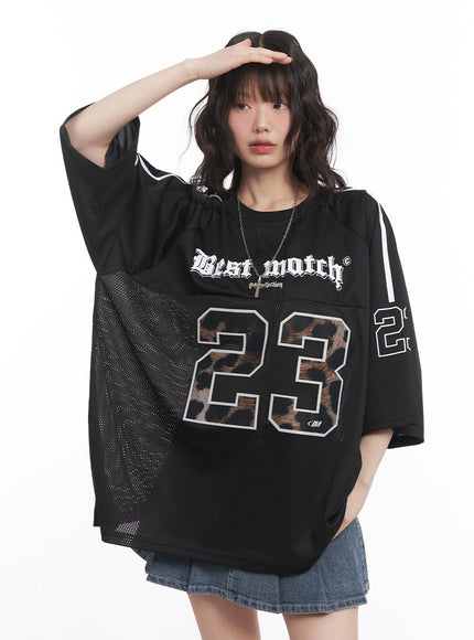 23 Oversized Leopard Graphic T-Shirt CM519