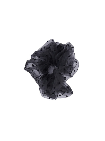 sheer-polka-dot-scrunchie-cl514 / Black