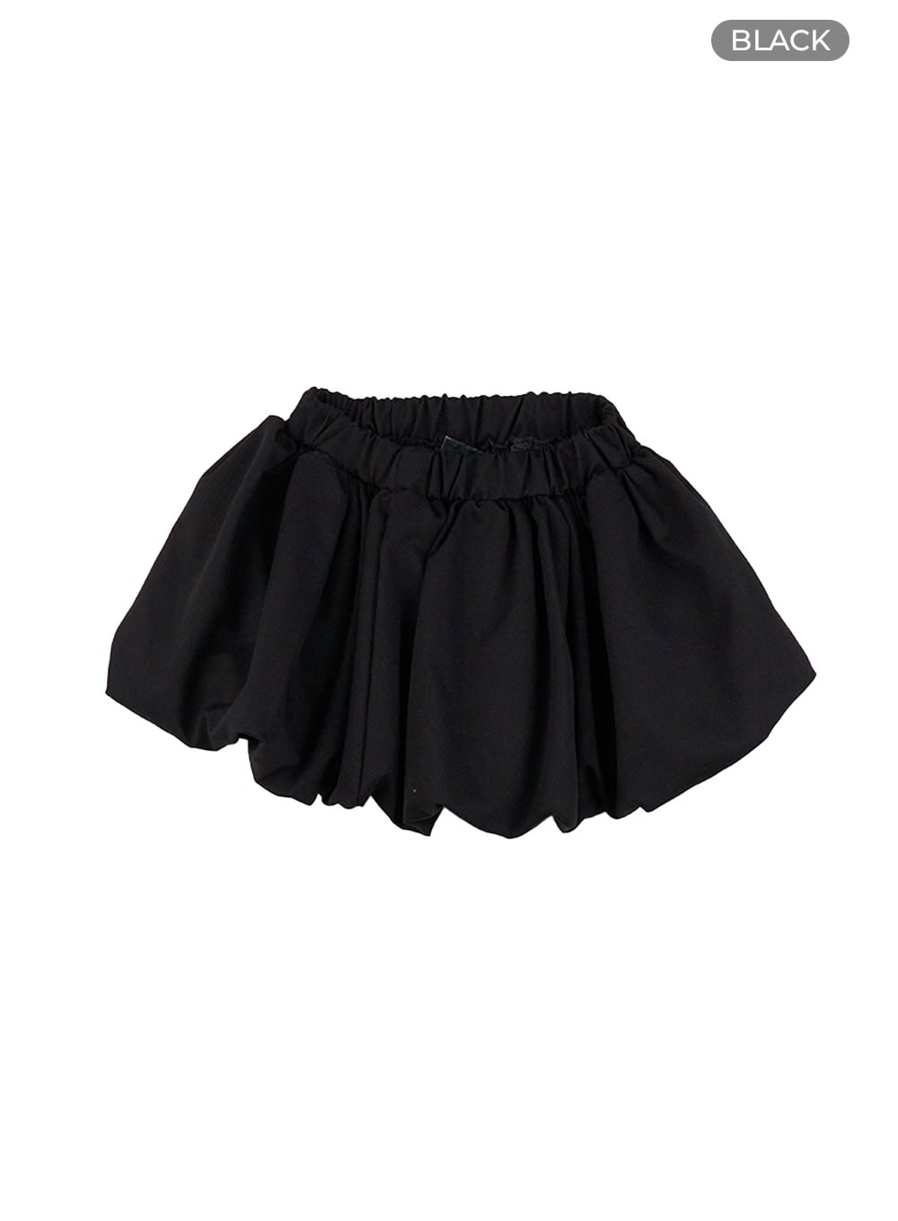banded-waist-poly-mini-skirt-cs412 / Black