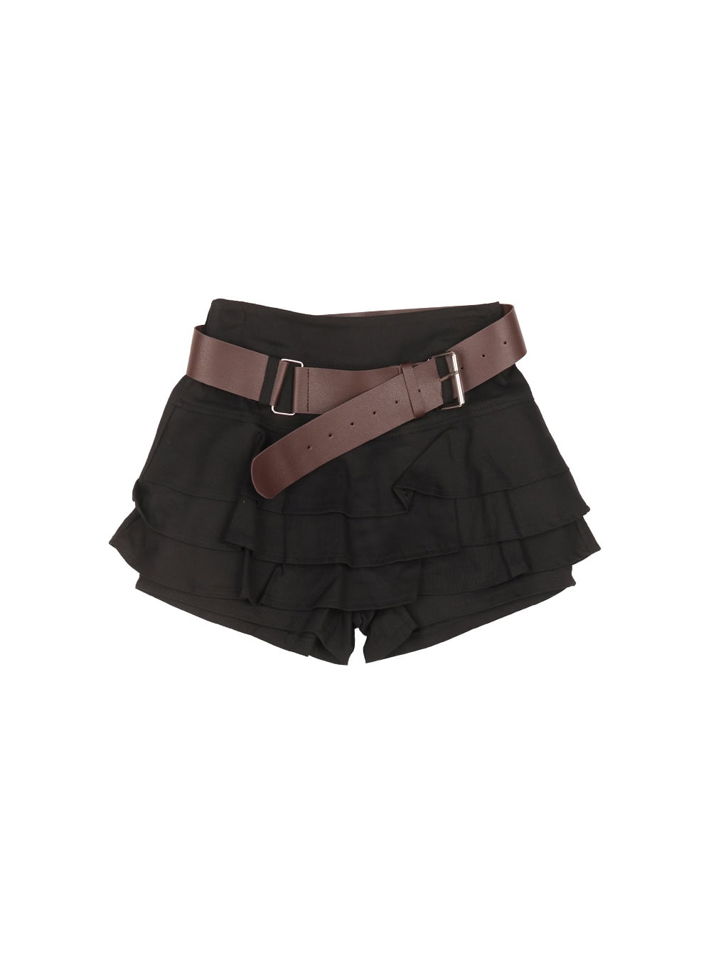 Frill Layered Flare Mini Skirt with Belt CM510