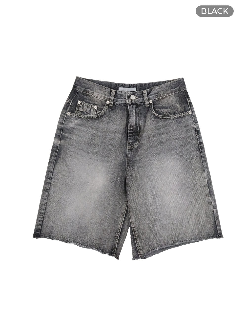 washed-wide-leg-jorts-cy424 / Black