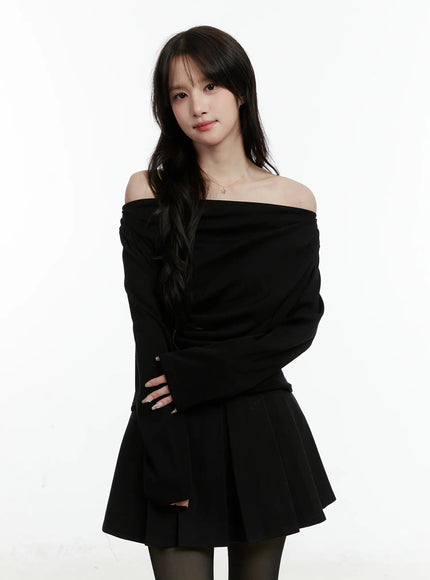 Fleece Draped Long Sleeve Top CD523