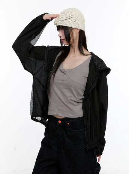 lightweight-hooded-windbreaker-cl504 / Black