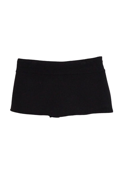 low-waist-solid-mini-skirt-cn405 / Black