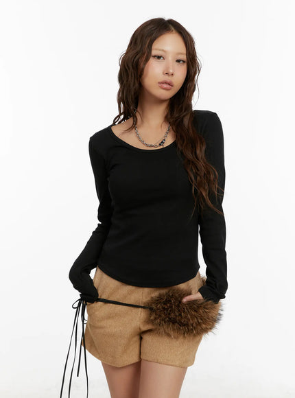 essential-fleece-lined-modal-top-cd512 / Black