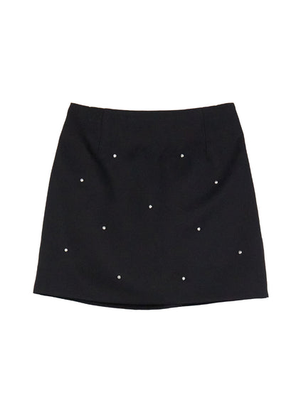 Embellished Mini A-Line Skirt CF503