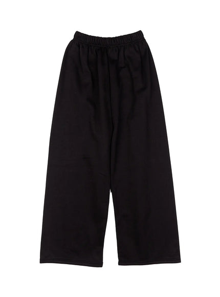 cozy-fleece-lined-wide-leg-sweatpants-cd514 / Black