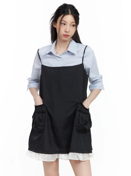 babydoll-ruffle-mini-dress-cu530 / Black