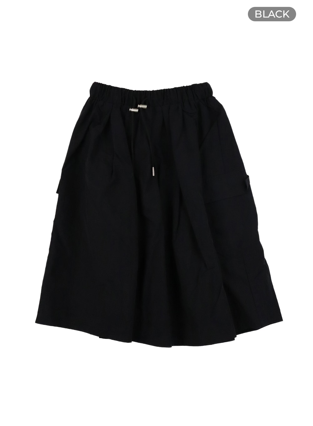 solid-flare-cargo-midi-skirt-cm425 / Black
