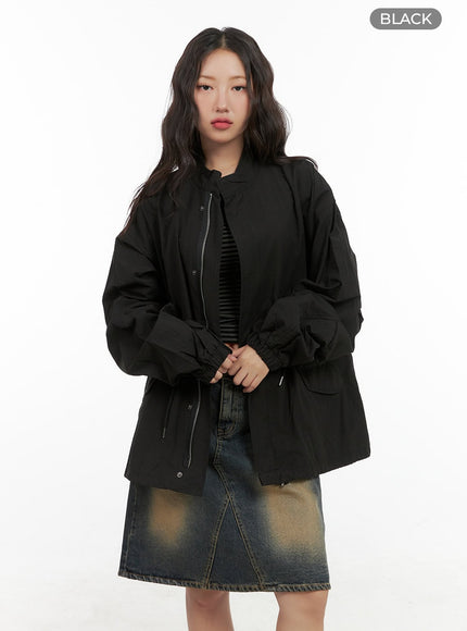 oversized-two-way-jacket-cg423 / Black