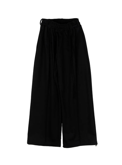 wide-leg-drawstring-sweatpants-cg507 / Black