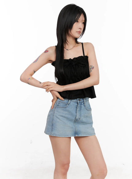 ruched-cami-top-cl525 / Black