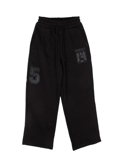 graphic-wide-leg-sweatpants-cj515 / Black