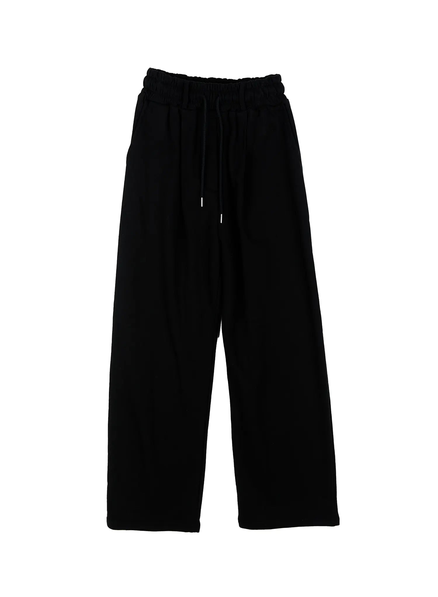 Cozy Pintuck Wide-Leg Sweatpants CG501 / black