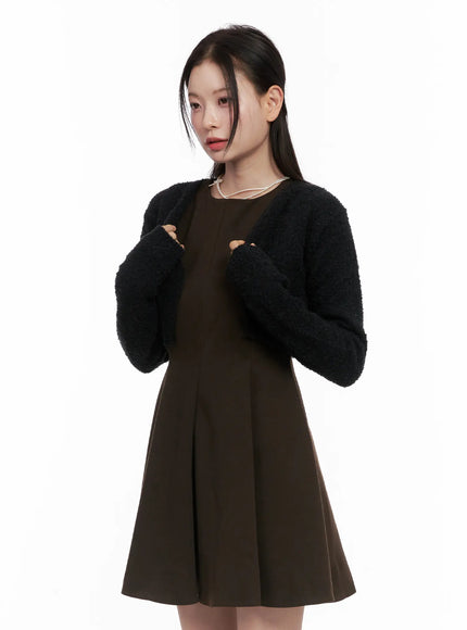 boucle-bolero-cardigan-cn504 / Black