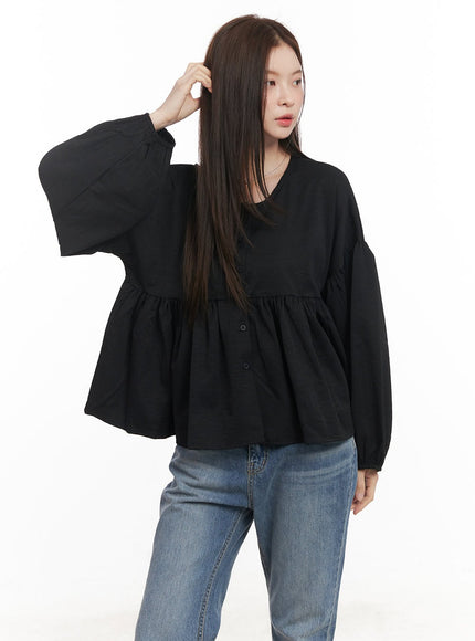 Loose-Fit Buttoned Blouse CM512