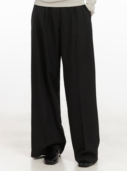 Pintuck Relaxed-Fit Slacks CJ528