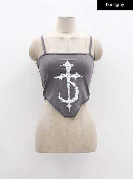 Thin Strap Graphic Top CM329