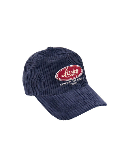 corduroy-embroidered-hat-cj515 / Dark blue