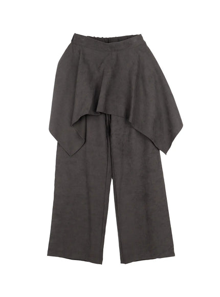 asymmetric-layered-skirt-pants-cn514 / Dark gray