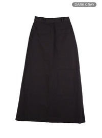 a-line-pocket-maxi-skirt-cm426 / Dark gray